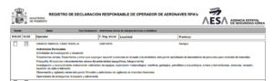 REGISTRO DE DECLARACION RESPONSABLE DE OPERADOR DE AERONAVES RPA's